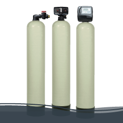 3 Carbon Filter units with a black wave at the bottom